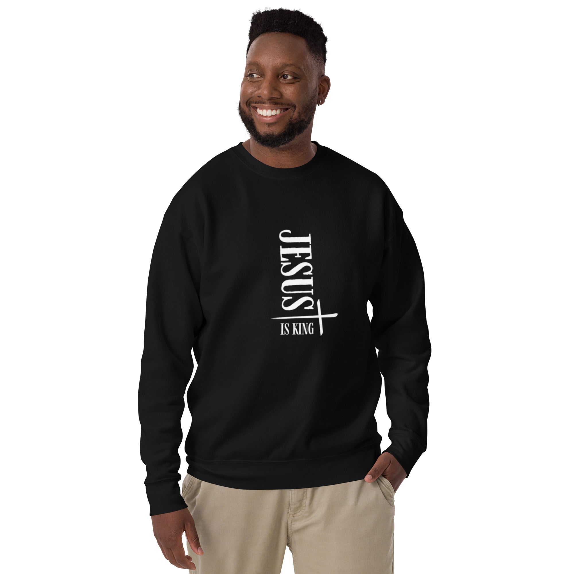 "Jesus" Men's Premium Sweatshirt Plain street Overall