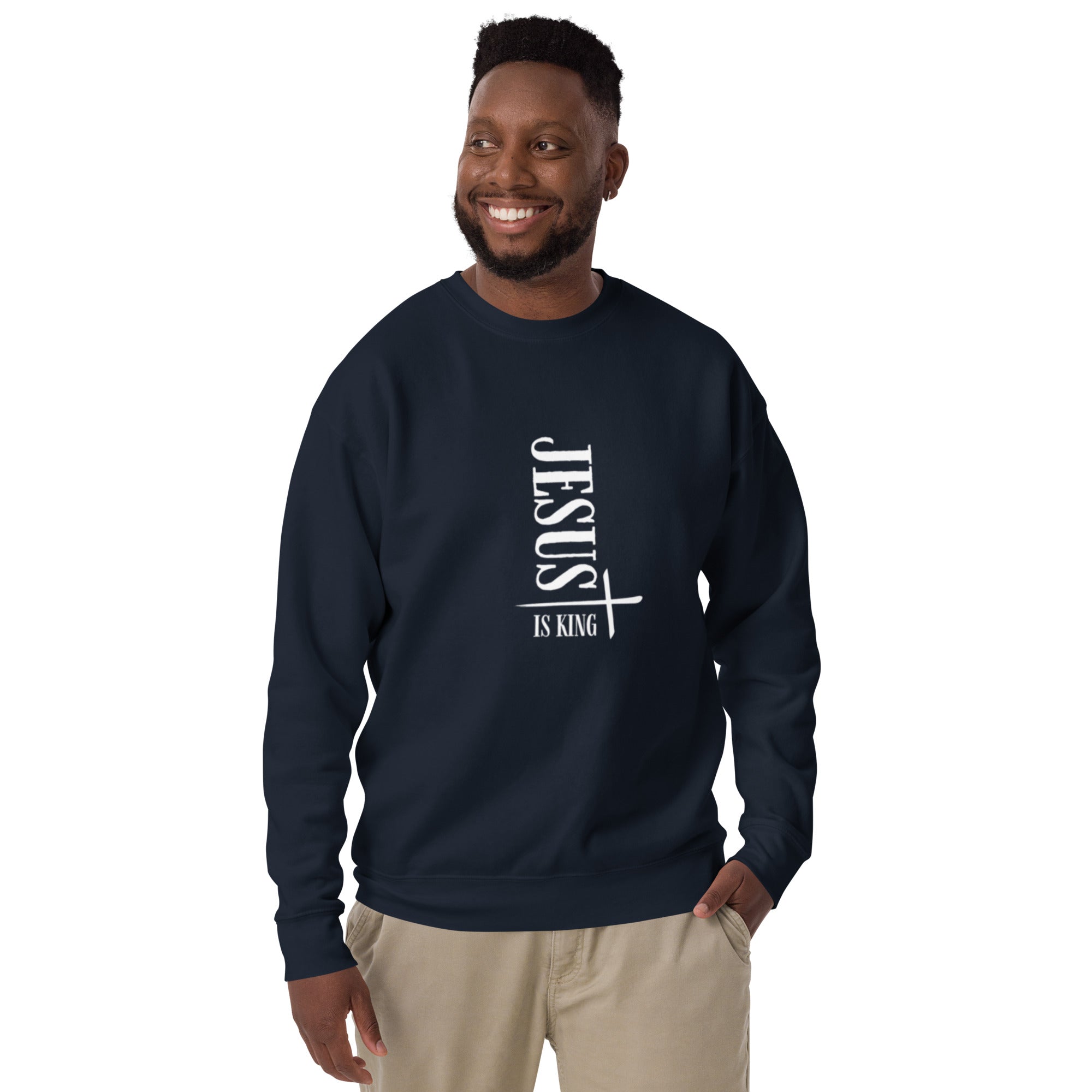 "Jesus" Men's Premium Sweatshirt Plain street Overall