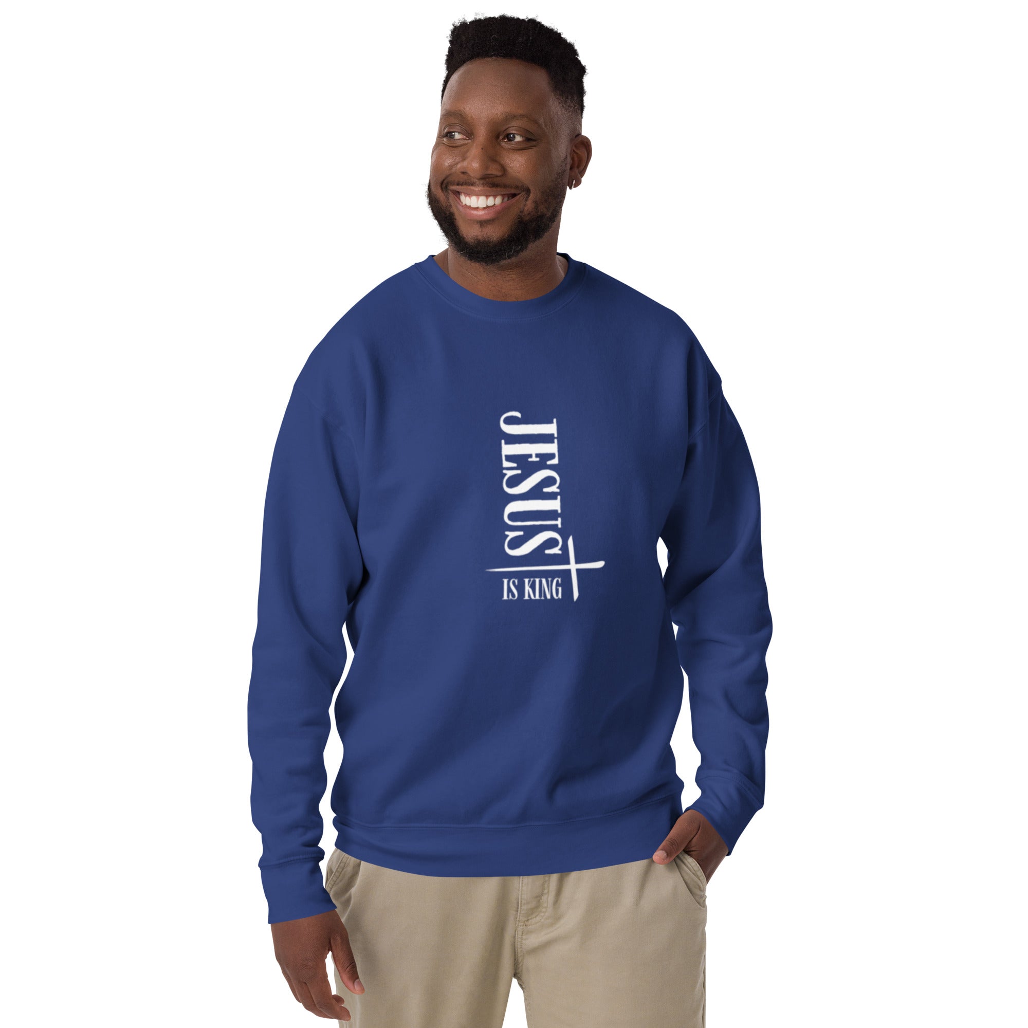 "Jesus" Men's Premium Sweatshirt Plain street Overall