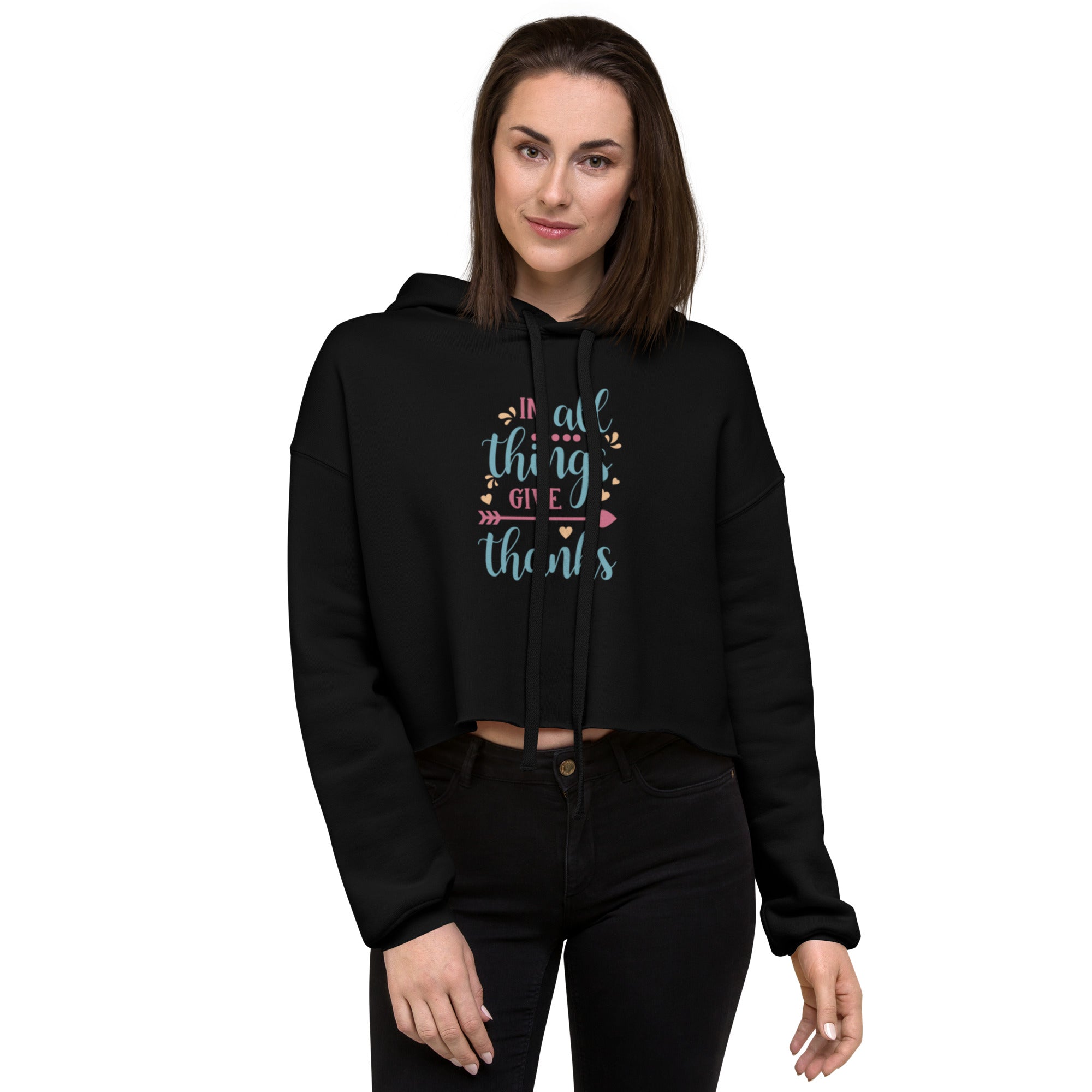 Christian Crop Hoodie "All things are possible with God"