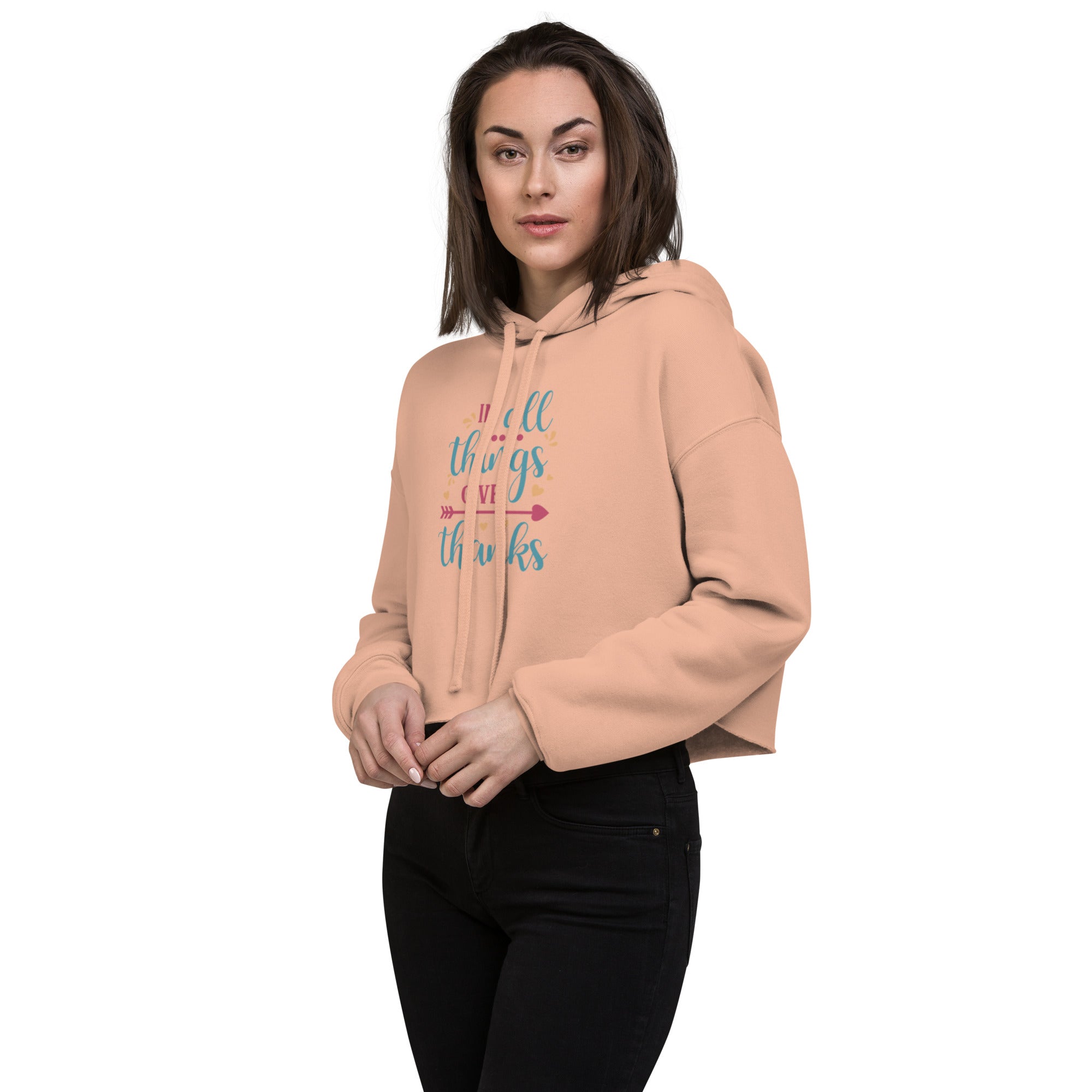 Christian Crop Hoodie "All things are possible with God"